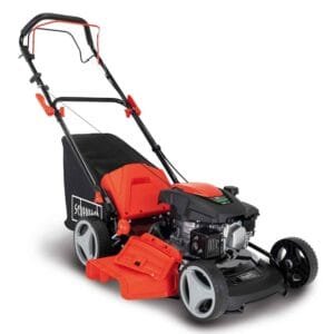 Scheppach MS161-46 Self-Propelled Petrol Lawn Mower | 161cc 4-Stroke Engine | 46 cm Cutting Width | Mulching & Side Ejection | Easy Clean & Storage | 55L Grass Bag