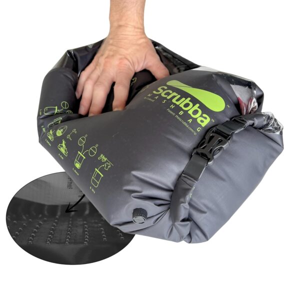 Scrubba Wash Bag Portable Washing Machine – Lightweight Manual Hand Washer – Ideal Travel Essentials for Camping, Hotels, RV & Baby Clothes – Use with Laundry Detergent or Hand...