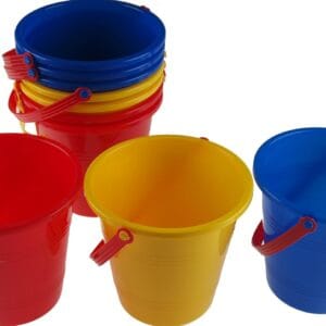 Set Of 10 Mixed Colour Small Beach Buckets