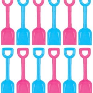 Set Of 12 Pink & Blue 9" Small Kid's Plastic Beach Spade