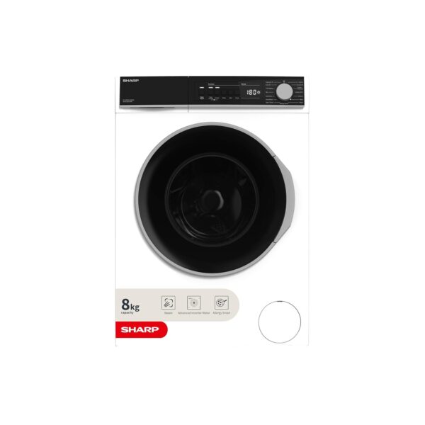 Sharp ES-NFB814AWNA-EN, 8KG, 1400rpm Washing Machine, A Energy Class, White