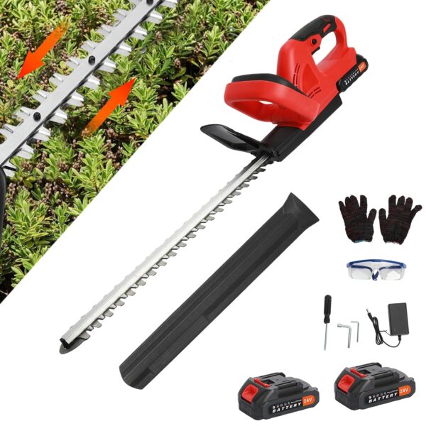 Shienfir Cordless Hedge Trimmer, 21V 4000mAh Heavy Duty Hedge Cutters, 850W Electric Hedge Trimmers Hedge Cutter Grass Shear with 2 Batteries 1 Charger, Cordless Hedge Trimmer...