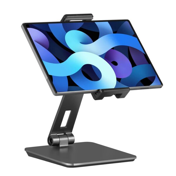 SHUOSUO Tablet Stand Adjustable & Foldable, 360° Swivel Heavy Aluminium Tablet Holder for Desk, Compatible with iPad Pro/Air/Mini, Galaxy Tab, Surface Pro, Kindle Fire (7-13")...