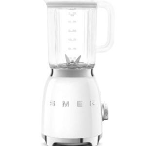 Smeg BLF03WHUK Retro 50's Style Jug Blender with Stainless Steel Blades, 4 Speed Settings and 3 Pre-set Programs, 1.5 Litre, 800W, White