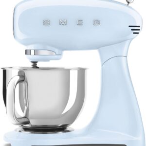 Smeg SMF03PBUK Full Colour Stand Mixer, 50's Style, 10 Speed Settings, 800W, Pastel Blue