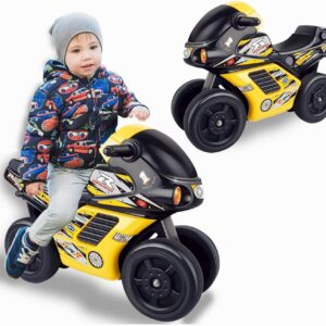 Sobebear Ride On Bike with Sound Effects for Toddlers Foot-to-Floor Balance Bike, Push Along Scooter, Indoor and Outdoor Safe Play Toy Gift for Boys and Girls Ages 1-2 Years