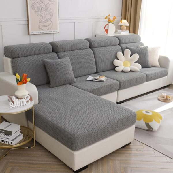 Sofa Seat Cushion Covers - Universal Stretch Sofa Cover, Soft Sofa Covers L Shape, Sofa Seat Cover Couch Chaise Covers, Sofa Slipcovers Sofa Cushion Cover Protector for Living...