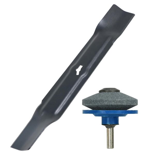 Spares2go Metal Blade compatible with Sovereign RM30 ME1030M RM31 ME1031M Lawnmower (30cm) + Drill Sharpener Attachment