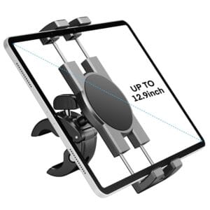 Spin Bike Tablet Holder Mount, Phone iPad Holder Stand Exercise Bike Handlebar Mount For Stationary Bicycle, Treadmill, Microphone Stand, Fit For iPad Pro 12.9, Air, Mini,...