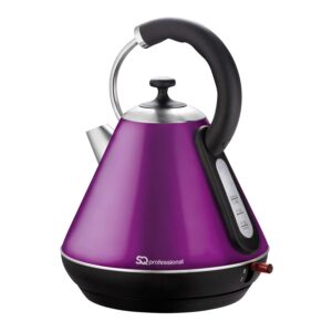 SQ Professional Dainty Legacy Stainless Steel Cordless Electric Kettle Portable kettle with Heat Resistant Handle Auto Shut-Off & Fast Boil -LED Light Indicator -2200W (Amethyst)