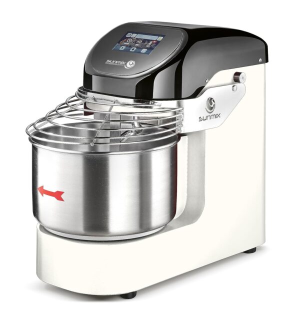Sunmix Evo 6, 6kg Dough Capacity Spiral Dough Mixer, Timer, 300rpm, Temperature Sensor, Programmble, Touch Screen - Spiral dough mixer for home, bakeries, pizzerias. (White)