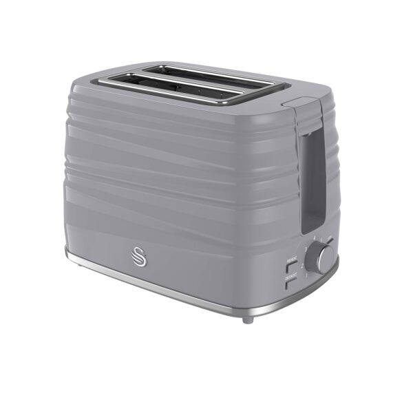Swan, ST31050GRN, 2 Slice Symphony Toaster, High Gloss and Matt Finish, 930 Watt, Grey, Plastic