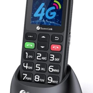 SweetLink S2 Plus 4G Senior Mobile Phone,Big Button Mobile Phone for Elderly,1400mAh Battery,SOS Emergency Button,Loud Volume,Speed Dial,Photo Contact,Flashlight,FM Radio,4G...