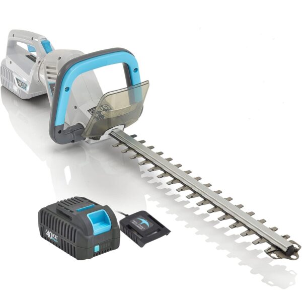 swift 40V Cordless Hedge Trimmer 450mm Blade Length 22mm Tooth Opening Lightweight Handheld Garden Cutter with Battery & Charger