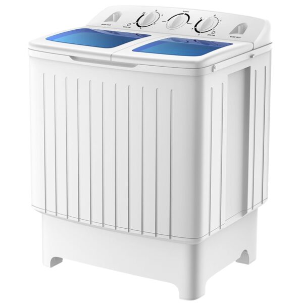 TANGZON Twin Tub Washing Machine, 8KG Portable Washing Machine and Spin Dryer Combo with Timer Control & Drain Pipe, Small Washers for Camping Dorms Apartments RVs (5KG Washer...