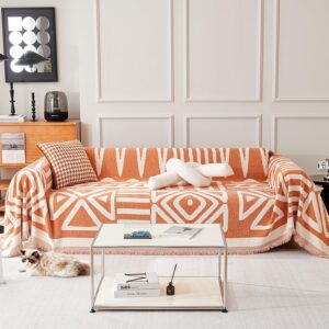 TAOTAOGO Sofa Cover 2 3 Seater Boho Chenille Corner Sofa Slipcover Washable L Shape Sofa Covers Reversible Sectional Couch Cover with Tassel Furniture Protector Loveseat Futon...