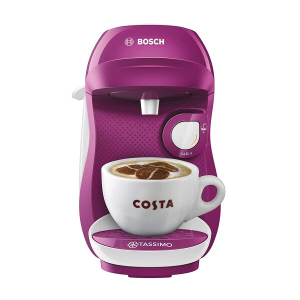 TASSIMO by Bosch HAPPY TAS1001GB Coffee Machine, 1400 Watt, 0.7 Litre - Purple & White