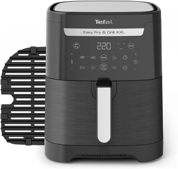 Tefal Easy Fry XXL 2in1 Digital Dual Air Fryer & Grill, 6.5L or 3.25L x2 Drawer Capacity, 8 Programs, Black, EY801827, Amazon Exclusive, 1830 W