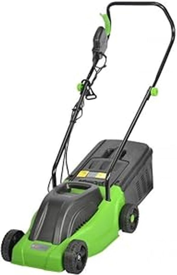 ToolTronix Electric Rotary Lawnmower with 1000w Turbo Drive Motor 30 cm Steel Blade, Air-Lift Grass Collection Technology, 10m Cable with BS Plug, 25 litre Lawn Mower Collection...