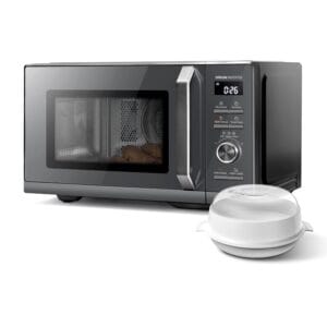 TOSHIBA 26L Air Fry Auto Menu Combo 6-in-1 900W Microwave Oven With Steamer in Morandi Grey, Inverter, Chef defrost, Convection, Combi., Steam, Grill, 10 power levels, 10 Auto...
