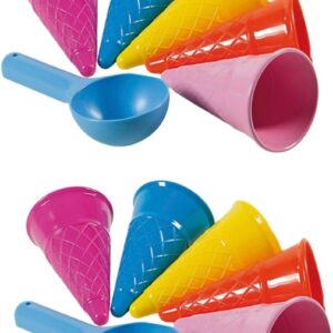 TOYANDONA 2 Sets 6pcs Kids Beach Toys Ice Cream Cones Scoop Set Ice Cream Sand Toy Ice Cream Cones Outdoor Beach Toys for Kids Toddlers (Random Color)