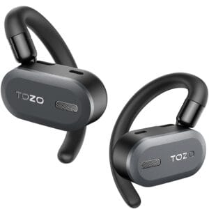 TOZO O2 True Open Ear Wireless Headphones Lightweight with Multi-Angle Adjustment, Bluetooth 5.3 Earbuds with Dual-Axis Design for Long-Lasting Comfort, Crystal-Clear Calls for...