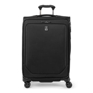 Travelpro Crew Classic Lightweight Softside Expandable Carry on Luggages, Black, Checked Medium, Crew Classic Softside Expandable Luggage with Spinner Wheels
