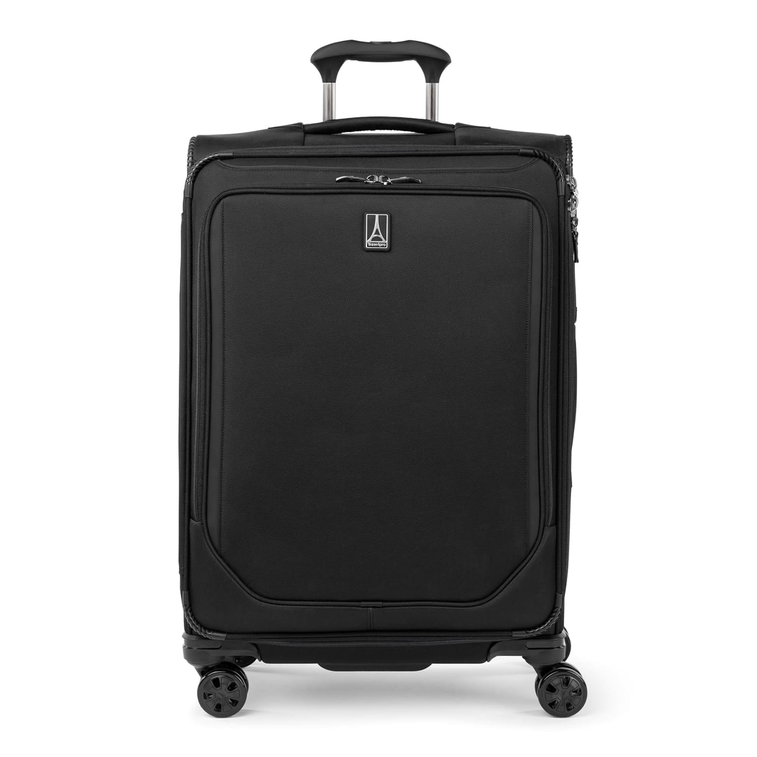 Travelpro Crew Classic Lightweight Softside Expandable Carry on Luggages, Black, Checked Medium, Crew Classic Softside Expandable Luggage with Spinner Wheels