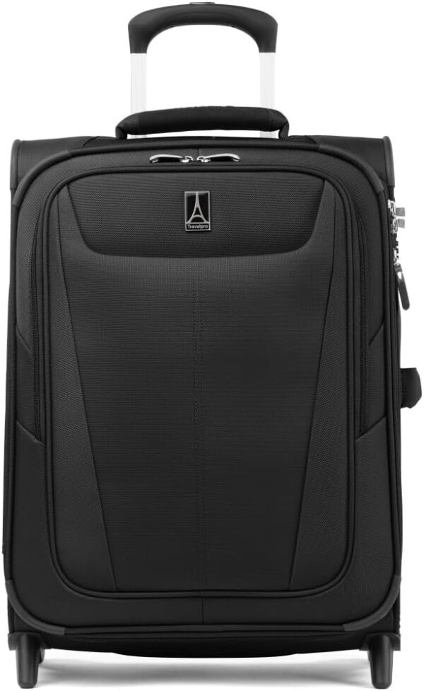 Travelpro Maxlite 5 Softside Expandable Upright 2 Wheel Suitcase, Lightweight Suitcase, Men and Women, Black, Carry On 51x39x20 cm