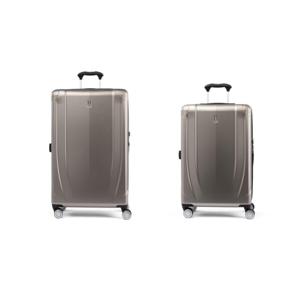 Travelpro Pathways 3 Hardside Expandable Luggage Bundle – Lightweight Spinner Suitcases, Checked Medium 64 cm & Checked Large 71 cm, Champagne