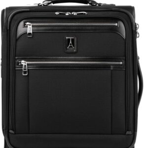 Travelpro Platinum Elite Softside Expandable Carry on Suitcase, 8 Wheel Spinner Suitcase, USB Port, Men and Women, International, Shadow Black, Carry On 48x39x20 cm