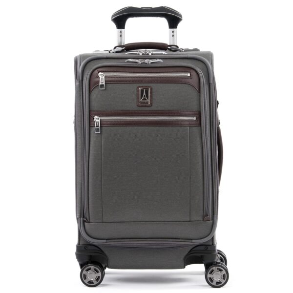 Travelpro Platinum Elite Softside Expandable Luggage, 8 Wheel Spinner Suitcase, USB Port, Fits up to 15" Laptop, Men and Women, Business Plus, Vintage Grey, Carry-On 21-Inch,...