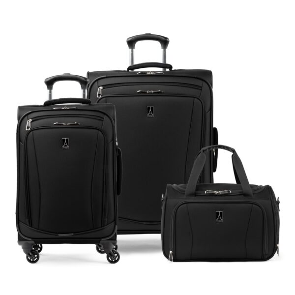 Travelpro Runway Softside Set, Black, Soft Tote/Carry-on/Medium-Large Check-in, Runway Softside Set