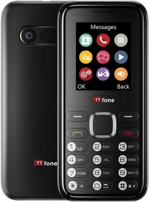 TTfone TT150 Unlocked Basic Mobile Phone UK Sim Free with Bluetooth, Long Battery Life, Dual Sim with camera and games, easy to use, durable and light weight pay as you go...