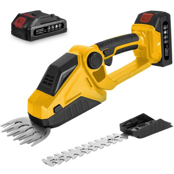 TWZ 2in1 Mini Hedge Trimmer Cordless with Battery, 21V Small Rechargeable Grass Shear, Lightweight Electric Shrub Trimmer Kit for Garden Yard Lawn, Include 2000mAh Removeable...