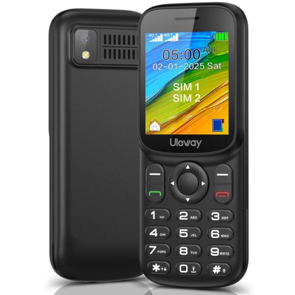 ukuu 4G Unlocked Basic Mobile Phone for Seniors, 1.8 inches LCD Display Big Button Mobile Phone for Elderly with 1800mAh Long Standby - Loud And Clear Sound USB C Charging [UK...