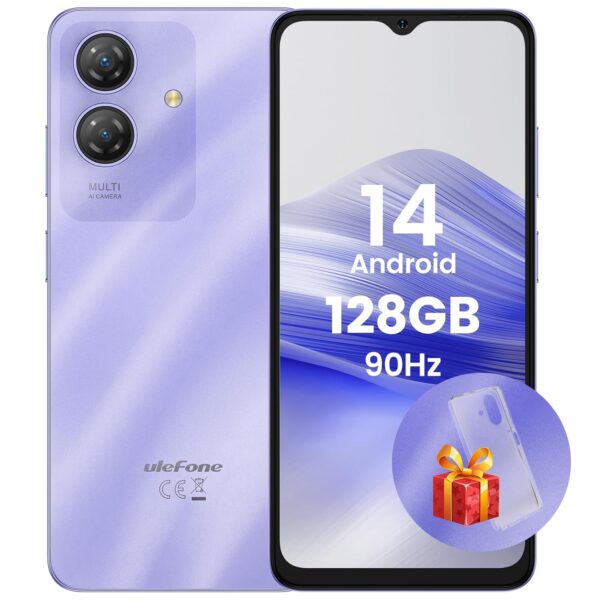 Ulefone Note 21 Mobile Phones Android 14, 8GB+128GB/1TB SD 6.56” HD+ 90Hz 13MP+5MP Camera 5000mAh, 4G Dual SIM Smartphone SIM Free Unlocked Fingerprint Unlock Face ID GPS OTG,...