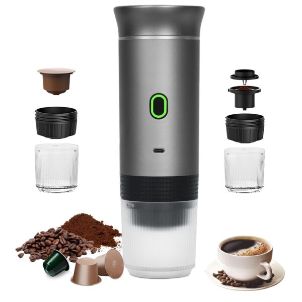 Umisu 3-in-1 Portable Coffee Machine Wireless, Espresso Coffee Maker for Small & Large Capsules, Ground Coffee Self Heating Capsules Pods Espresso for Home Office Car RV Camping...