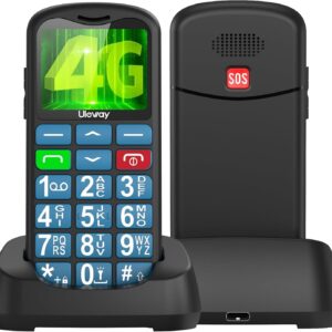 USHINING 4G Senior Mobile Phones SIM Free Unlocked, USB-C Charging Big Button Mobile Phone for Elderly, Elderly Friendly Basic Simple Mobile Phone with Charging Dock,SOS...