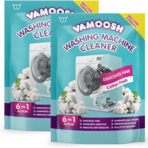 Vamoosh 6-in-1 Washing Machine Cleaner, Dissolves Hair, Eliminates Bad Odours, Removes Limescale, Deep Clean, Leaves Smelling Fresh, Antibacterial, Descales (Cotton Fresh, Pack...