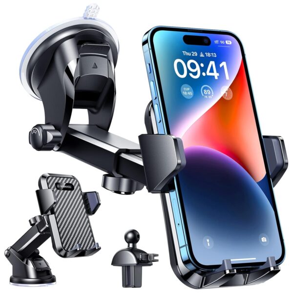 VANMASS BEST Car Phone Holder 2025 【85+ LBS Strongest Suction & True Military-Grade】 Rotatable Universal Mobile Phone Mount Dashboard Windscreen Vent Automobile for iPhone 16...