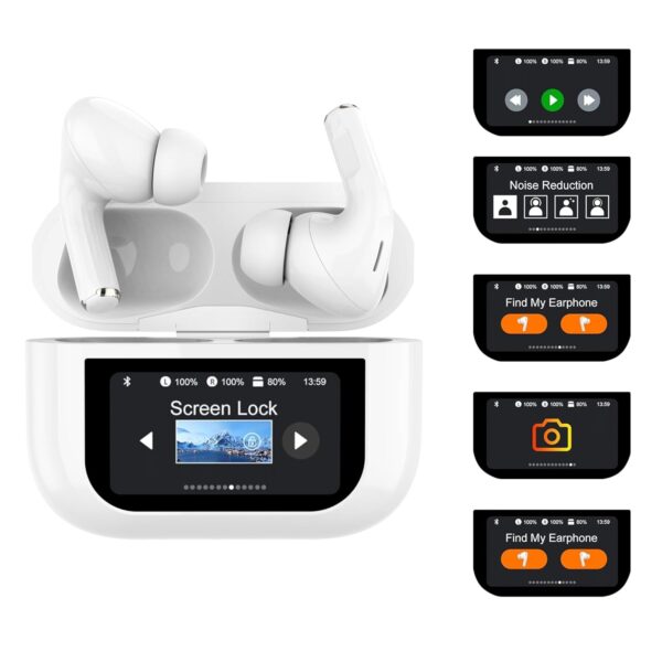 VEN-DENS Wireless Earbuds, Bluetooth 5.4 In-Ear Headphones ANC noise cancelling earbuds HiFi Stereo, 20H Playtime, Touch Screen Control, Deep Bass Earphones for iphone/Android/IOS