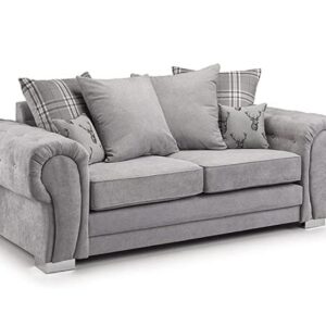 Verona Sofa | 3 Seater 2 Seater Corner Sofa | Grey Fabric Sofa | Living Room | Warranty Included (3 Seater)