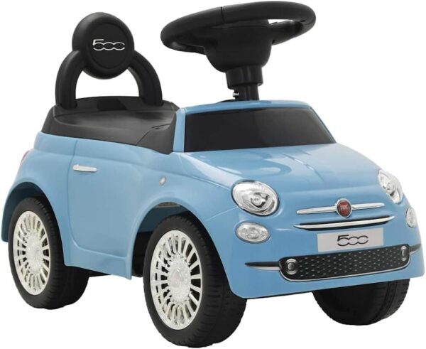 vidaXL Fiat 500 Ride-on Toy Car for Children Aged 12-36 Months, Ergonomically Designed with Steering Wheel and Storage Compartment - Blue