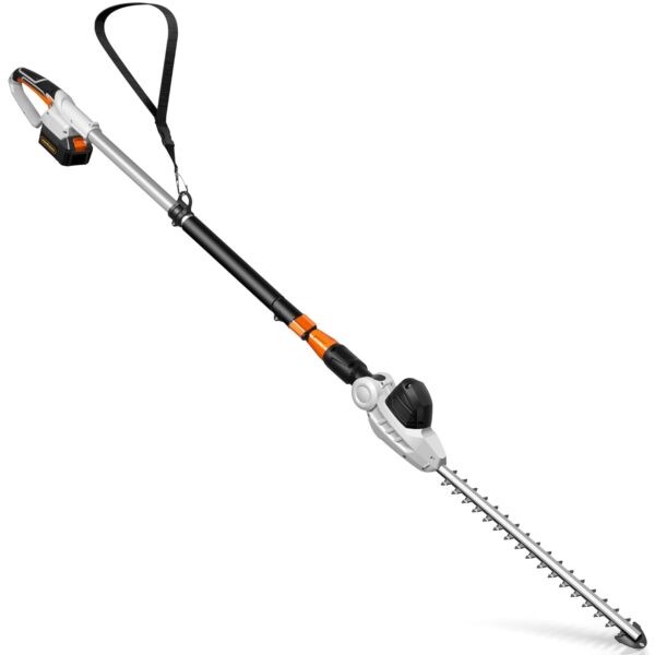 VonHaus Cordless Pole Hedge Trimmer 40V MAX. Battery – Electric Hedge Cutter with Telescopic Extendable Reach – Dual Action Blades, 90º Adjustable Trimmer Head, Shoulder Strap,...