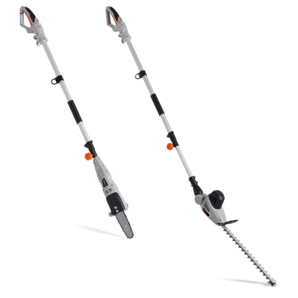 VonHaus Pole Hedge Trimmer & Chainsaw 2 in 1 750W – Electric Extendable Reach 2.4m Cutter for Hedges, Bushes, Branches, Shrubs, Twigs – Comes with Blade Cover, 10m Cable,...