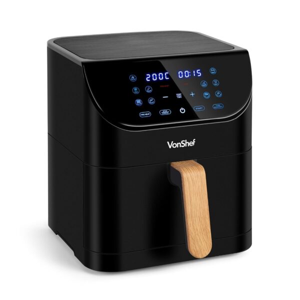 VonShef Air Fryer 6L - 1500W Compact 10-In-1 Airfryer, Rapid Air Technology, Digital LED Display, Nordic Design, 60 Min Timer, Non-Stick & Dishwasher-Safe, Healthy Oil-Free...