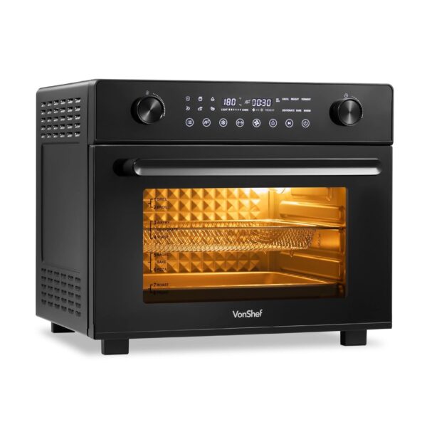 VonShef Air Fryer Oven 28L 1800W – Digital Countertop Convection Oven with Rotisserie for Family, 14-in-1 Multi-Function, Airfryer Toaster Bake & Reheat, Full Accessory Set, 60...