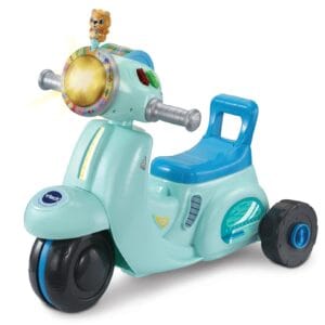 VTech Baby 2-in-1 Ride & Balance Scooter, Blue, Balance Bike Mode & Trike Mode, Light-up Headlight, Songs, Road Safety Phrases & Scooter Sounds, Toy for Toddler 12, 18, 24...