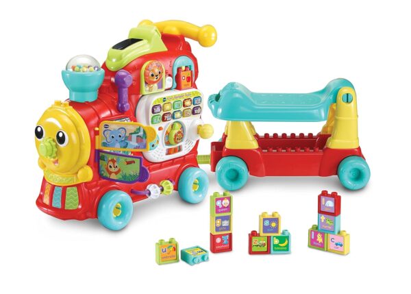 VTech Baby 4-in-1 Alphabet Train, Baby Walker with Lights, Sounds and Songs, Educational Toys Teaches Animals, Colours, Numbers and More, Preschool Learning Interactive Toy for...